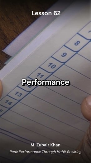 Lesson 62 from the book 'Peak Performance Through Habit Rewiring' By M. Zubair Khan