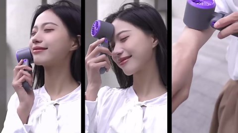 Portable Handheld Turbo Foldable Mini Personal Fan, Rechargeable 3-IN-1 Hand/Desk/Neck Fan Cooling Ice Fan,Travel Essentials Gifts for Women,Men, 12Hrs, 5000mAh, 100 Speeds