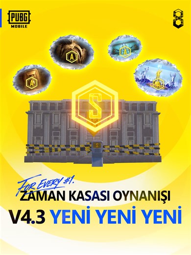 YEPYENİ Zaman Kasası oynanışı! PUBG MOBILE 4.3 sürümü sizi geçmiş sürümlerin farklı eski anılarına götürüyor. Oyunda keşfedilmeyi bekleyen hangi zaman ve mekana seyahat edeceksiniz? PUBG MOBILE 4.3 sürümü, 12 Mart'ta çıkıyor. YENİ oynanışı kaçırmayın! Şimdi indirin: https://pubgmobile.go.link/PUBGM8ANNI #PUBGM430 #PUBGM8ANNI #PUBGMOBILE #PUBGM8YAŞINDA