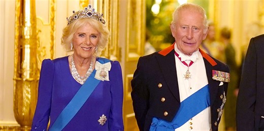 Queen Camilla Wears Sapphire Tiara With a Personal History to the U.S. State Banquet