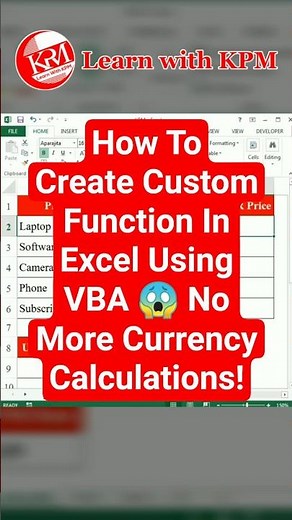 How To Create Custom Function In Excel Using VBA 😱 No More Currency Calculations! #exceltips #shorts