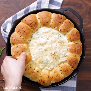240K views · 867 reactions | Make your spinach artichoke dip 10x better with built-in bread rolls. | Tastemade | Facebook