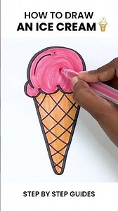 How to draw an ice cream 🍦#drawing #art #painting #beginnerart #drawingtutorial #drawingdesk