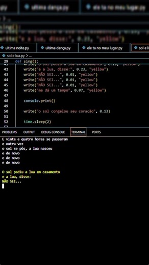 sol e lua em python no vscode #viral #viralvideo #vscode #python #coding