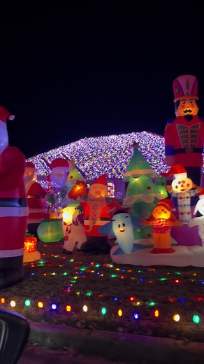 I’ve never seen so many inflatable Christmas decorations in one yard.#christmas #santa #christmaslights #texas #holidays
