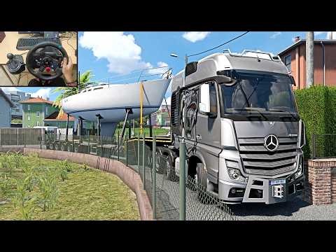 Realistic Mercedes-Benz truck driving through tight roads of Spain 🇪🇸 | ETS2 Logitech G29 Setup