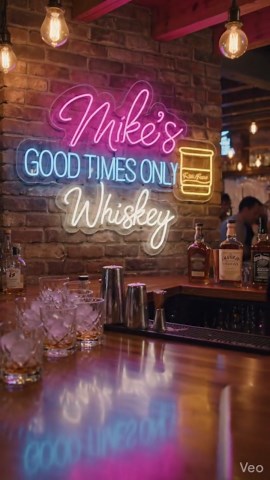 Custom Bar Neon Sign, Personalized Name Neon Light, Whiskey Neon Sign, LED Bar Wall Decor, Home Bar Sign, Man Cave Decor, Pub Neon Sign - Etsy