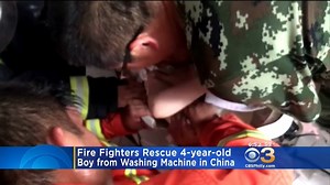 3.2K views | Video from China shows a meticulous operation to rescue a boy who climbed into a washing machine and got stuck! https://cbsloc.al/2IXykHr | CBS Philadelphia | Facebook