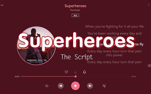 【无损Hi-Res】The Script《Superheroes》"That's how a superhero learns to fly"-4K