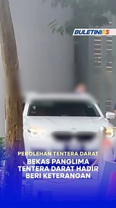 Bekas Panglima Tentera Darat (PTD) yang dalam siasatan kes rasuah berhubung tender perolehan tentera darat hadir di Ibu Pejabat Suruhanjaya Pencegahan Rasuah Malaysia (SPRM) bagi memberikan keterangan. Kenderaan berwarna putih yang dipercayai membawa beliau tiba di sini pada jam 3.10 petang. #BuletinTV3 #SPRM #PTD | Buletin TV3