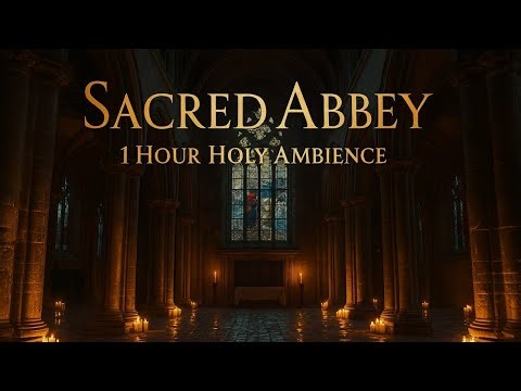 Sacred Abbey Ambience • 1 Hour Holy Medieval Music (Rain & Candlelight) | Deep Focus & Relax