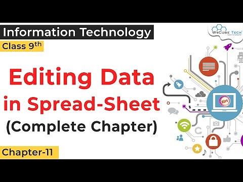 Editing Data in SpreadSheet Chapter-11 | Electronic Spreadsheet Editing Data in Spread Sheet Class 9