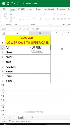 Convert Lowercase to Uppercase in Seconds | Excel Tips & Tricks #shorts