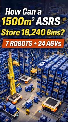 How Can a 1500㎡ ASRS Warehouse Store 18,240 Bins? | 7 Robots + 24 AGVs Smart Warehouse