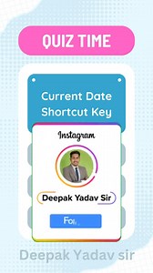Excel Quiz | Excel Shortcut | #shorts #viral #reels #MSExcelshortcut #deepakyadavsir #excel | Deepak Yadav Sir | Facebook