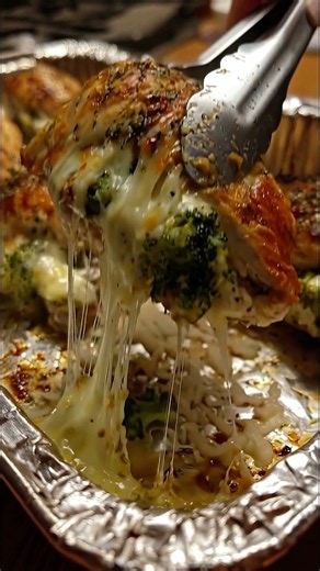 🧀🥦 Cheesy Broccoli Stuffed Chicken Breast | Golden, Juicy & Low-Carb Bake 😍