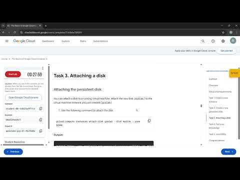 Lab 1|task 2|Creating a Persistent Disk||GSP004||