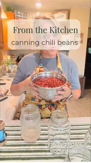 In my canning kitchen putting up some chili beans for fall and winter soups #hubbardholler #canning #canningandpreserving #homestead #farm