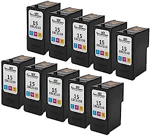 SPEEDYINKS Remanufactured Ink Cartridge Replacement for Lexmark #15 (Color, 10 Cartridge Pack) Compatible with Lexmark X2600 X2650 X2670 X2630 Z2320 Z2300