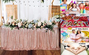 Watch table skirts for party on Amazon Live