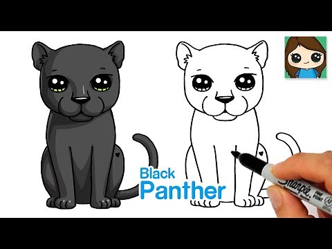 How to Draw a Black Panther Easy | Cute Cartoon Animal