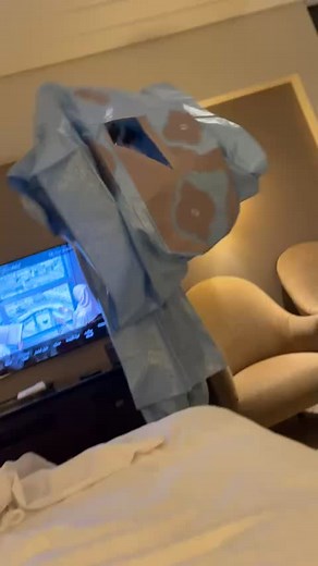 Traditional Outfit Showcase in a Cozy Hotel Room