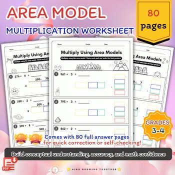 Area Model Multiplication Bundle | Build to Master 3-Digit × 1-Digit