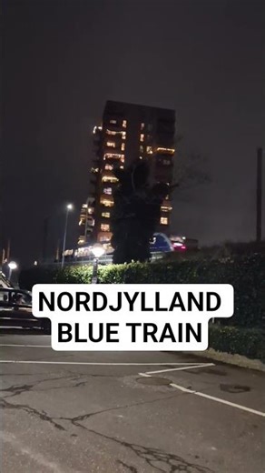Calm Nordic Night Train Passing in Denmark 🇩🇰 | Blue Regional Train POV #Shorts