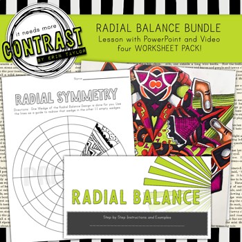 Radial Balance BUNDLE Art Lesson with PowerPoint plus 4 Worksheet Pack