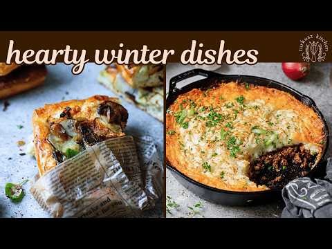 Hearty Winter Dishes (Caramelized Onion, Potato, and Mushroom Focaccia & Shepherd's Pie)