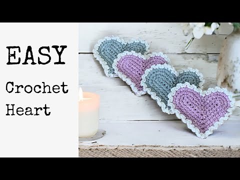 Easy Crochet Heart Tutorial with Picot Edging - Perfect Valentines Crochet Decorations