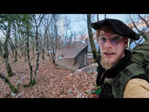 Camping Alone in a Hammock in a Hot Tent | Winter Bushcraft