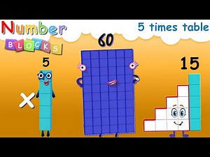 Numberblocks multiply by five | 5 times table | Counting by multiples