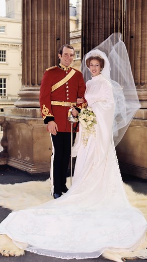 The Opulent Origins on Instagram: "Wedding Wednesday: Royal Wedding of Anne, The Princess Royal and Captain Mark Phillips On 14 November 1973, Princess Anne, the only daughter of Queen Elizabeth II, married Captain Mark Phillips at Westminster Abbey. The ceremony was watched by an estimated 100 million viewers worldwide. Anne wore an embroidered Tudor-style wedding dress with a high collar and medieval-influenced sleeves, designed by Maureen Baker. Her ensemble was complemented by the Queen Mary