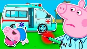 Peppa Pig Ambulance Car Kids Animation / Monster Truck Crashes / Episode 180