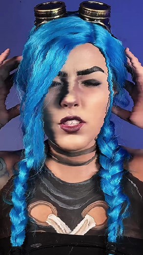 Jinx Arcane Makeup Tutorial - League of Legends Cosplay Transformation