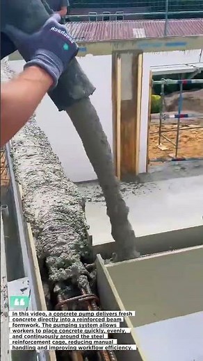 How Concrete Pumping Speeds Up Reinforced Beam Construction! #Construction