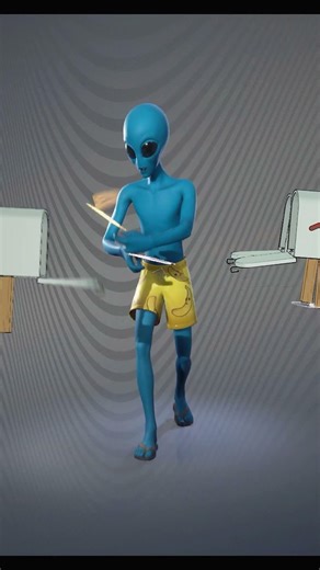 ET Alien Bill - Gesto Fortnite - Passeio do Entregador