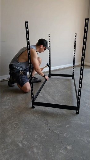 Plumbing shop garage organization 💦 Husky metal shelving install #plumbing #plumber #diy