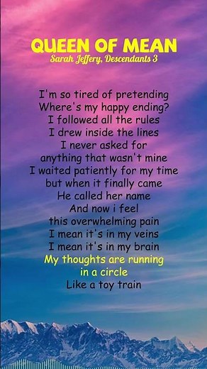 Sarah Jeffery, Descendants 3 - Queen of Mean (Lyrics) #shorts