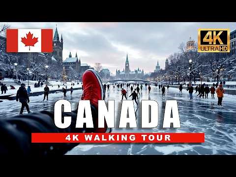 4K Ottawa Winter Walk | Canada’s Famous Frozen Canal 🇨🇦❄️ 4K HDR City Wonderland Tour