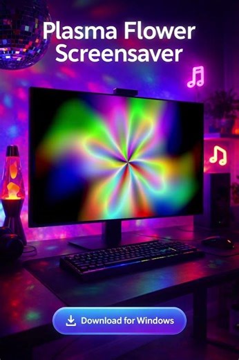 Plasma Flower Screensaver for Windows #screensaver #plasma #disco #animation #download #windows #3d