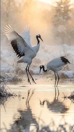 The Stunning Courtship Dance of Japan's Red-Crowned Cranes