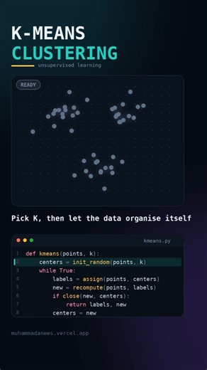 K-Means Clustering Explained Visually in 20 Seconds | Machine Learning