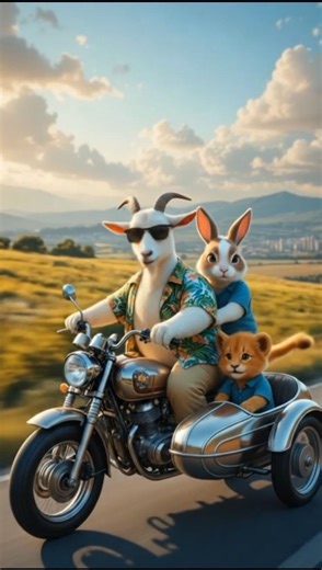 Wild Animal Friends on an Epic Motorcycle Adventure.🐰