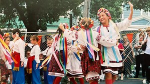 Triangle woman forms Ukrainian dance group