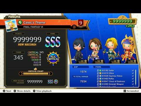 Theatrhythm Final Bar Line: FFVI - "Celes's Theme" - Ultimate Difficulty Max Score