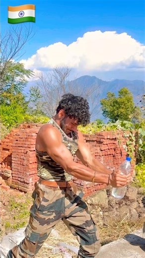 Tearing a Water Bottle Bare Handed Challenge 💪🇮🇳 #shorts #strong #giantthedheeraj