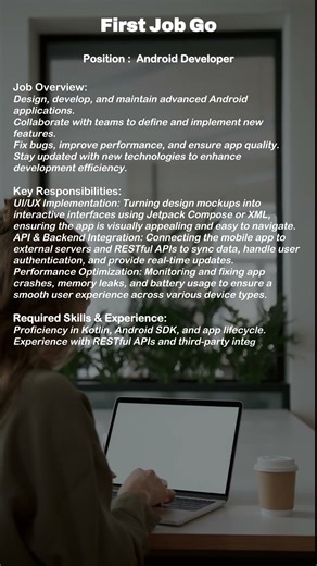 Job Openings : Android Developer | Apply Now