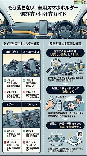 愛車のダッシュボードに吸盤がつかない！ゲルがくっつかないから取れる！『スマホホルダー徹底比較』と『取付けのコツ』#エレアプ#スマホ#ホルダー#吸盤#ゲル#ダッシュボード#車#くっつかない#取れる